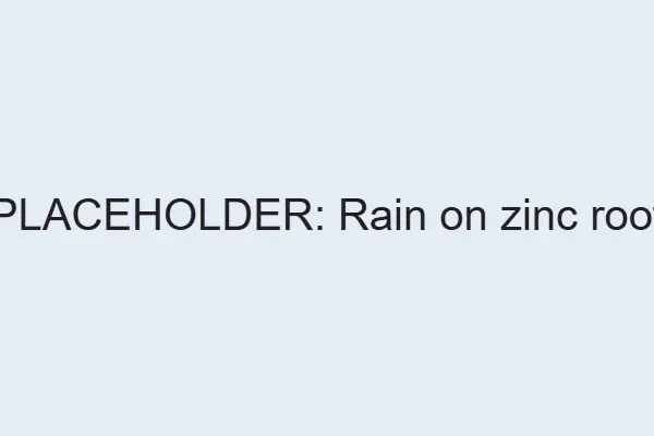 Rain falling on a zinc roof
